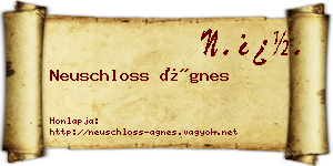 Neuschloss Ágnes névjegykártya